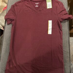 Goodfellow & Co Men's Maroon V-Neck Shirt